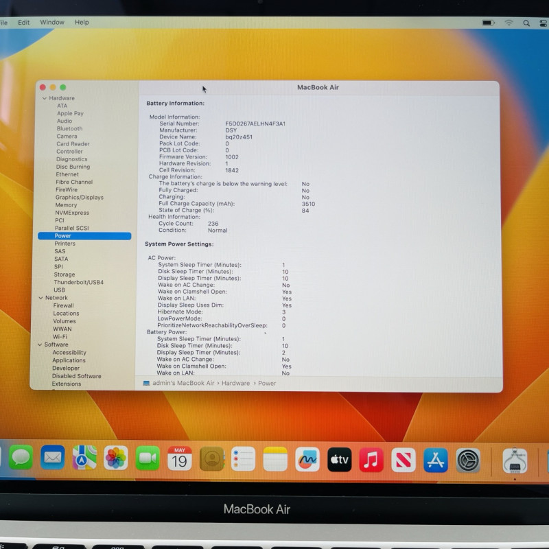 MacBook Air 2020 Silver i3 1.1ghz 8/128